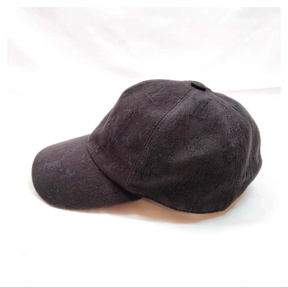 AUTH Louis Vuitton Monogram Logo Baseball Hat Black - Picture 3 of 9